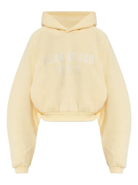 FEAR OF GOD ESSENTIALS embroidered-logo hoodie Yellow 192SP257828FW