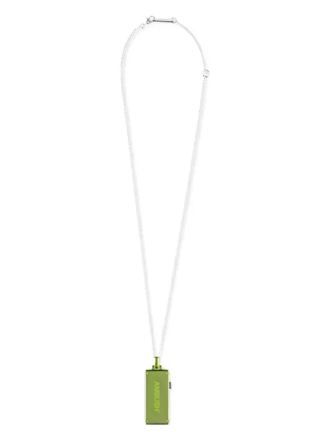 AMBUSH USB rectangle necklace Green 12112099GRN