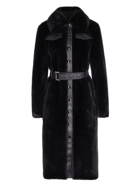Patrizia Pepe belted faux-fur coat Black 8O0203E073K103