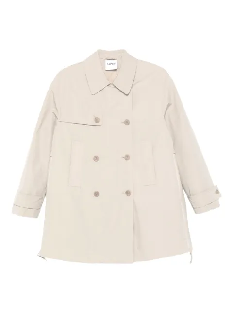 ASPESI double-breasted zip-detail coat Neutrals CNN4N077532