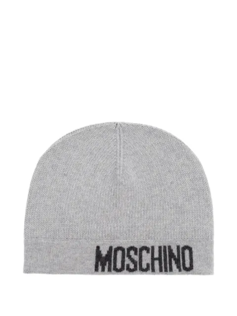 Moschino logo-intarsia beanie Grey 65463M3344