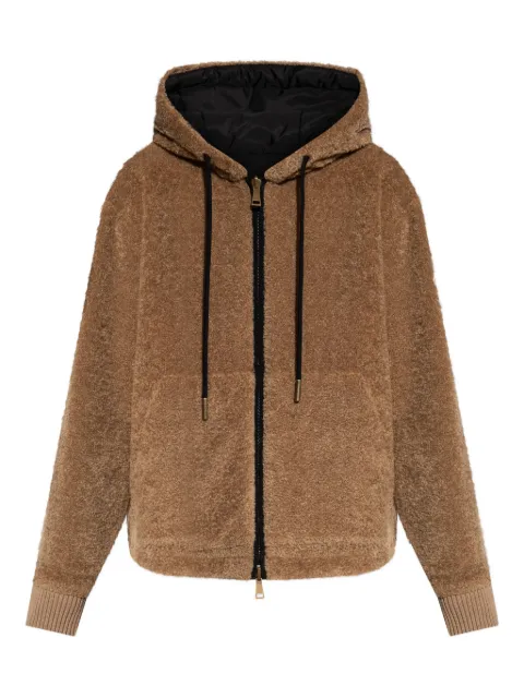 Moncler hooded teddy fleece jacket Brown K20938G0001689AOF