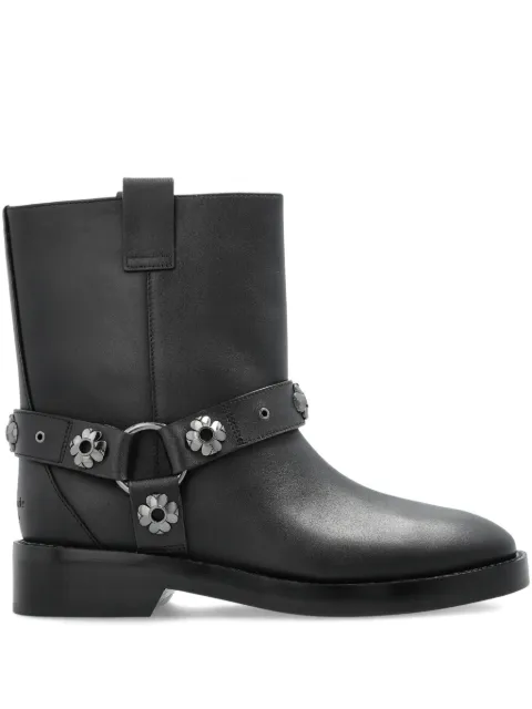 Kate Spade flower-embellished biker boots Black KM783