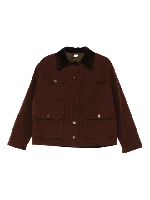ASPESI corduroy-collar buttoned jacket Red 1242E550I5