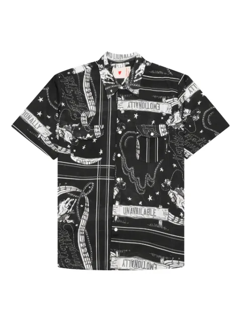 Emotionally Unavailable short-sleeve printed shirt Black SS22EDEUSH02B