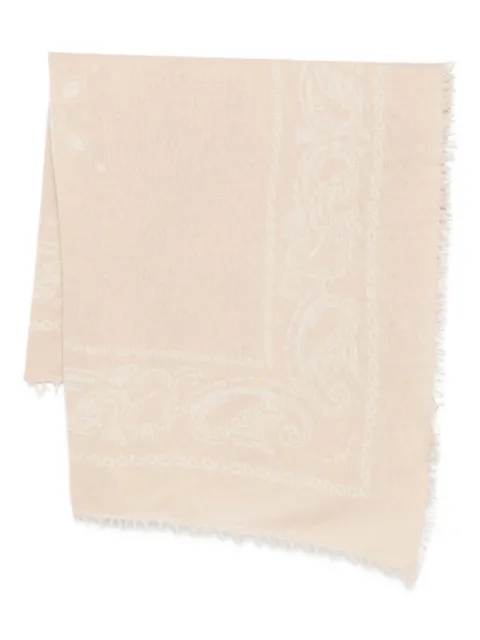 Liska paisley-print frayed scarf Neutrals LARA440447