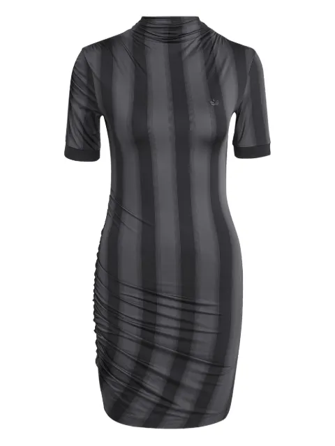 adidas striped mock-neck mini dress Black JW7315