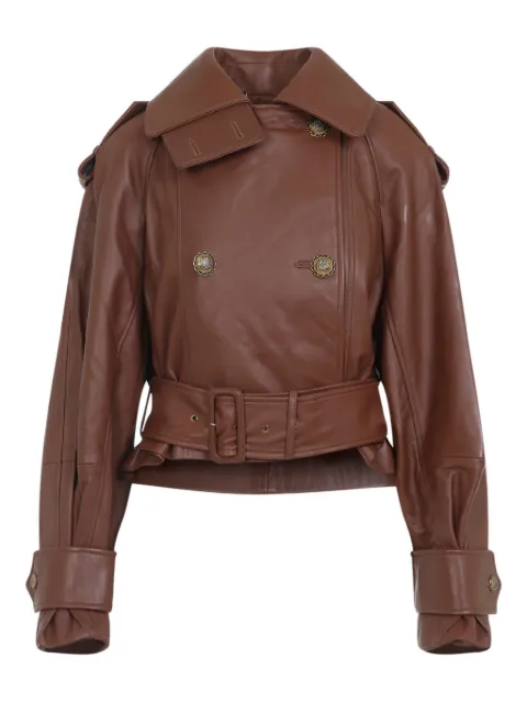 ZIMMERMANN Hypnotic belted leather jacket Brown 5328JF251
