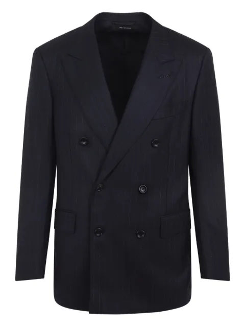 TOM FORD pinstripe double-breasted blazer Blue JLRP01W0103