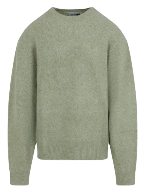Carhartt WIP crew-neck logo-embroidered sweater Green I0353943D9XX