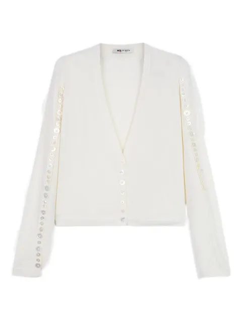 Ports 1961 sequin-embellished button cardigan White PW425KFN05WKF039