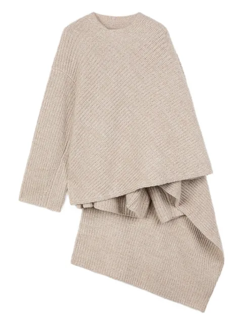Ports 1961 asymmetrical wrap sweater Neutrals PW425KFN10WKI010