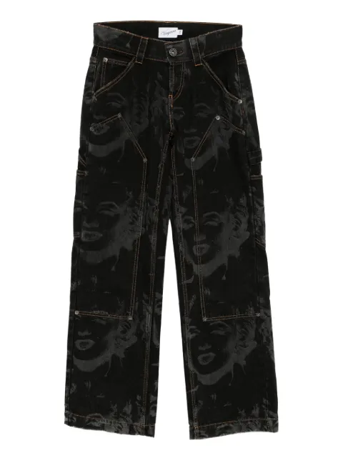 Vaquera all-over graphic print jeans Black VAQ10P004