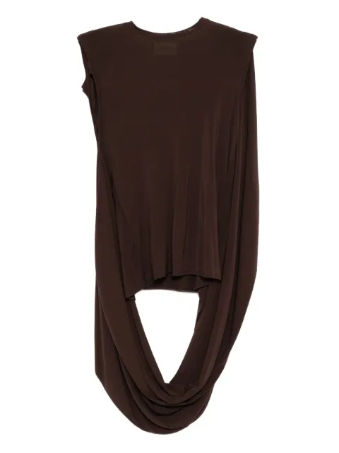 Jean Paul Gaultier asymmetric hem blouse Brown 2503WTO319J00860