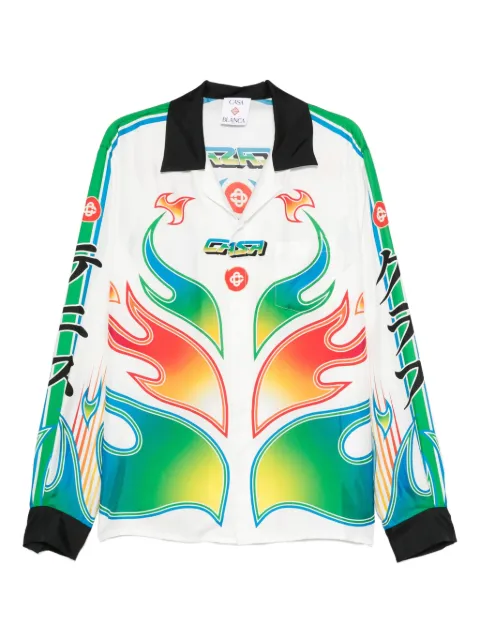 Casablanca flame-print shirt White UAW25SH006