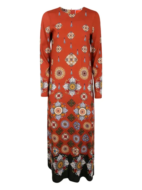 La DoubleJ floral-print long-sleeve dress Orange DRE0184VIS001NUC02