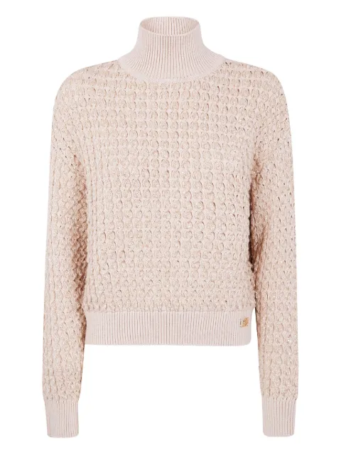 Elisabetta Franchi high-neck bouclé-knit sweater Neutrals MK20Q56E2