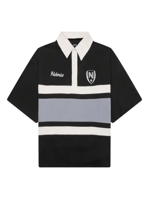 Nahmias stripe-panel polo shirt Black Y6S20Q17024