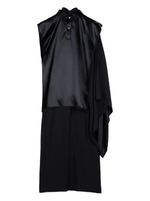 Ports 1961 satin-paneled draped midi dress Black PW425DSS04WWE014