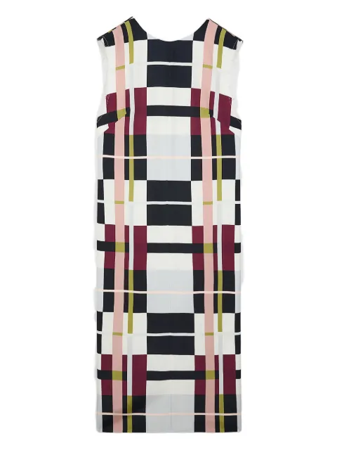 Ports 1961 plaid sleeveless midi dress White PW425DSS03WPV002