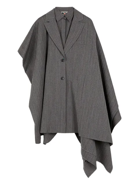 Ports 1961 Daring pinstripe cape coat Grey PW425DSS01WFF063