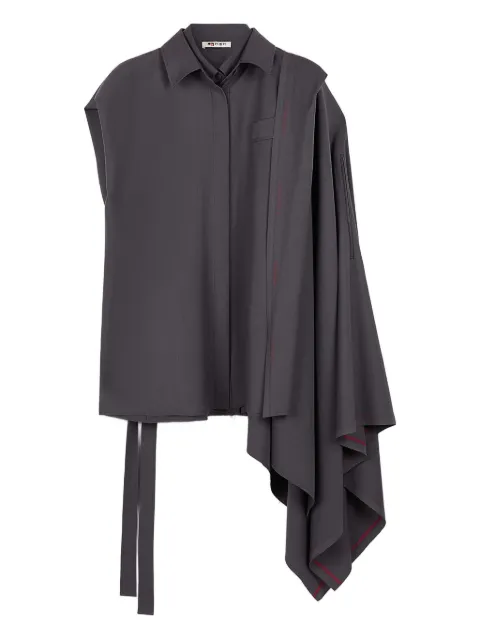 Ports 1961 draped-shoulder wool shirt Grey PW425HLS04WWW027