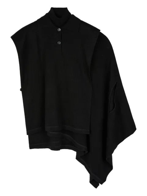 Ports 1961 polo-neck cape sweater Black PW425KFT01XXF059