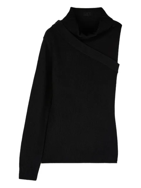 Ports 1961 one-shoulder turtleneck knitwear Black PE425KFT07MKW003