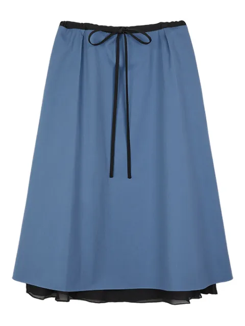 Ports 1961 tie-waist cotton midi skirt Blue PW425XXL04WWC063