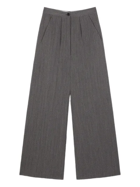 Ports 1961 pleated herringbone trousers Grey PE425TWL02WFF063