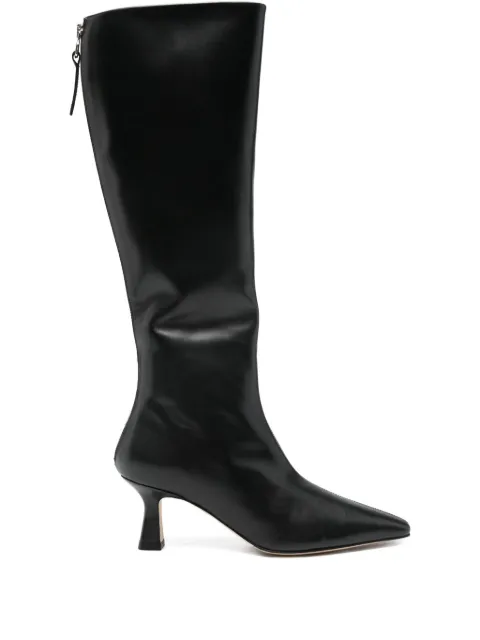 Aeyde leather zip-fastening knee-high boots Black A11KB06230020001225