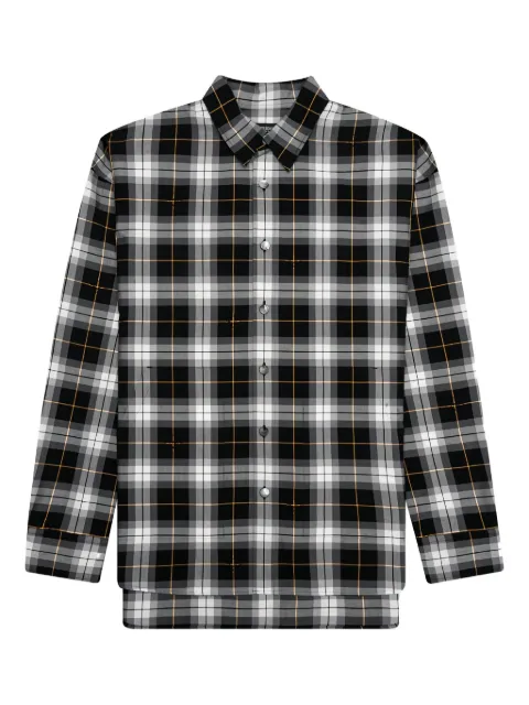 Mastermind World skull-embroidery plaid shirt Black MW23E10SH023BLK