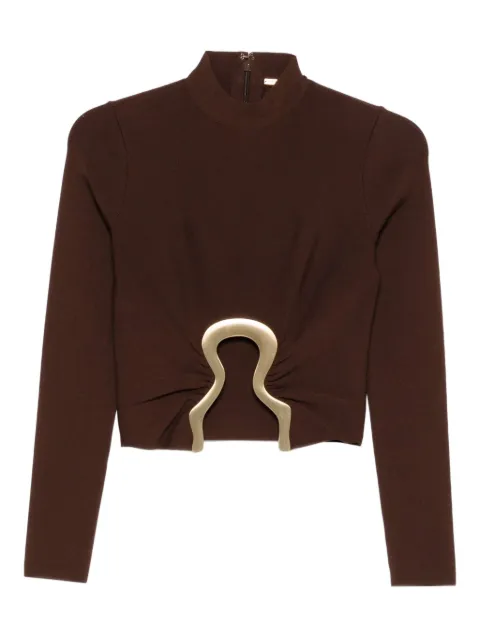Cult Gaia high-neck embellished top Brown TP31975YV2418