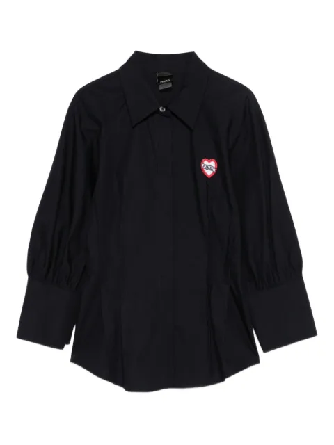 PINKO heart-embellished puff-sleeve top Black 105475A2QOG82
