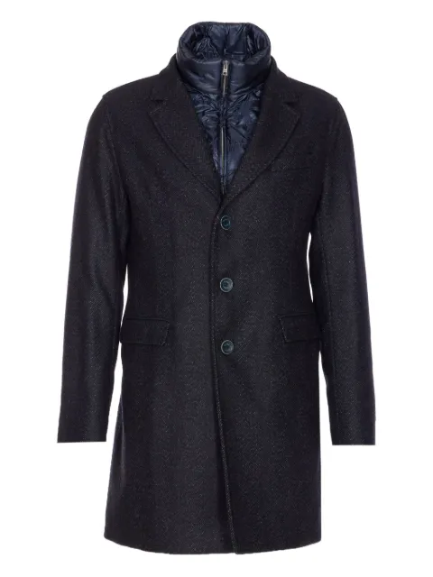 Herno herringbone single-breasted coat Blue CA000216U33457