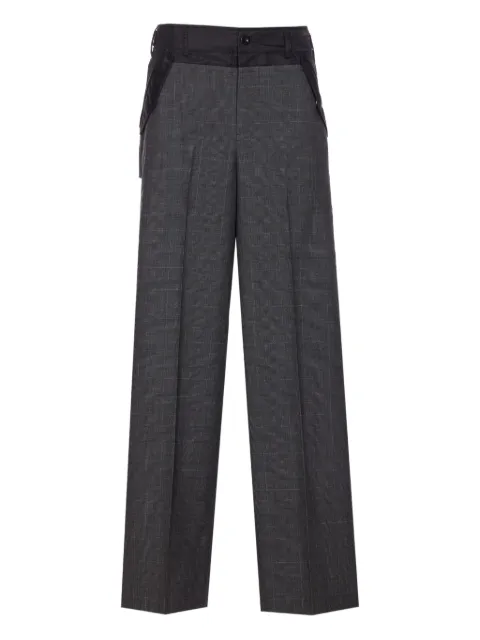 sacai check-pattern buckle trousers Grey 2508039