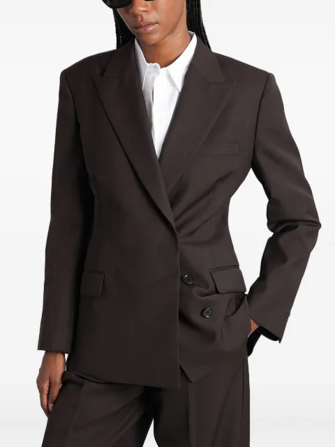ANINE BING double-breasted wool blazer Brown A0111319