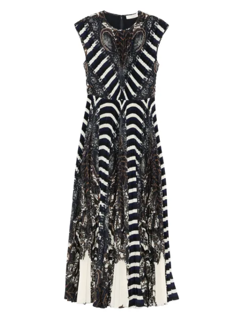 Ulla Johnson Violeta multi-pattern pleated dress Black FA250106
