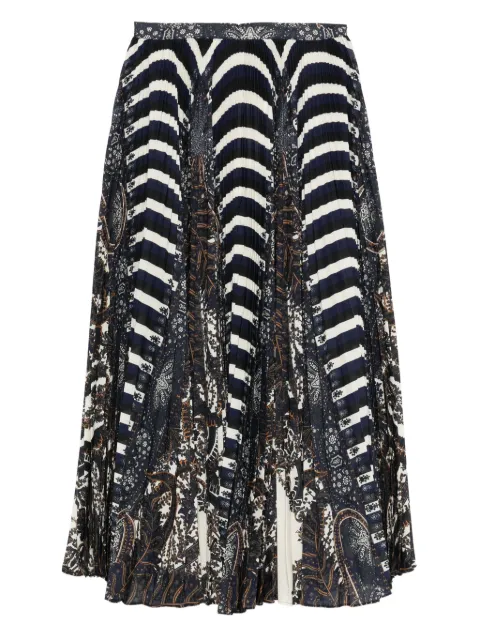 Ulla Johnson paisley-striped pleated skirt Blue FA250303