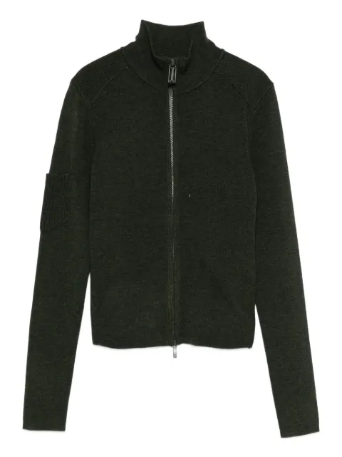 Victoria Beckham zip-front patch-pocket cardigan Green 1425KTP006608B