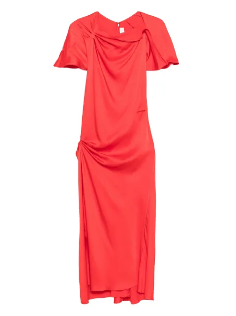 Victoria Beckham draped-shoulder midi dress Red 1425WDR006826B