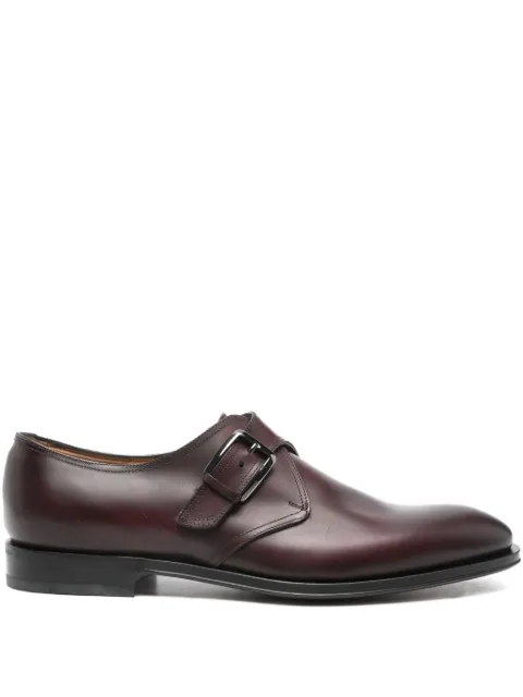 Ferragamo leather monk shoes Brown 078847