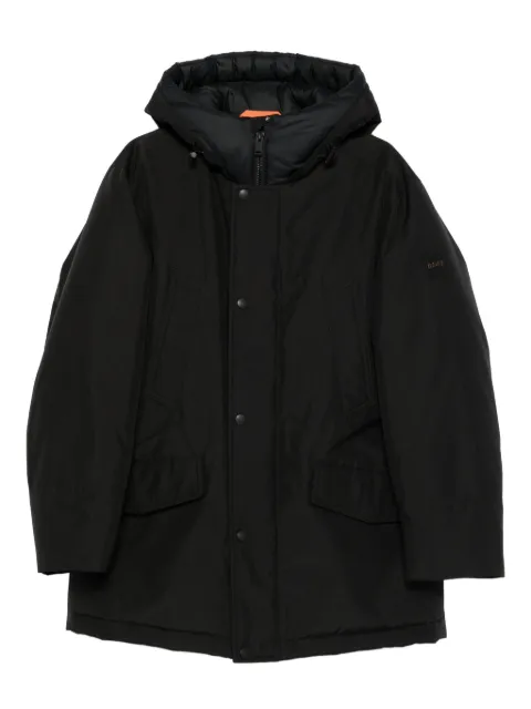 BOSS hooded logo-patch jacket Black 50547078