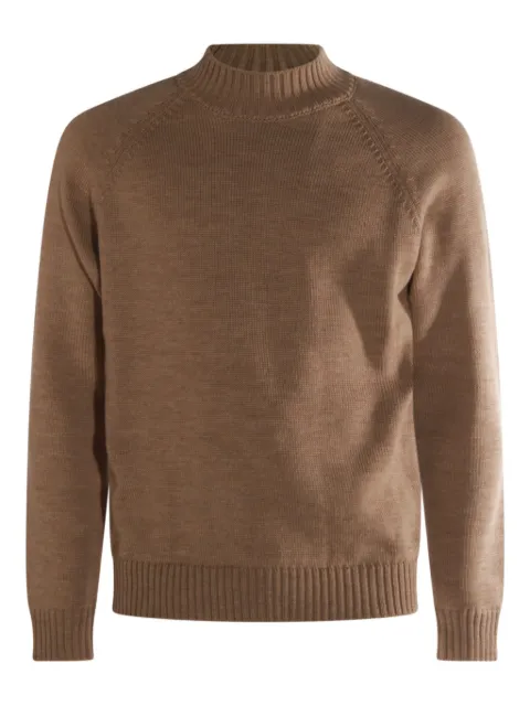 Zanone high-neck raglan-sleeve sweater Brown 810188ZR229Z4210