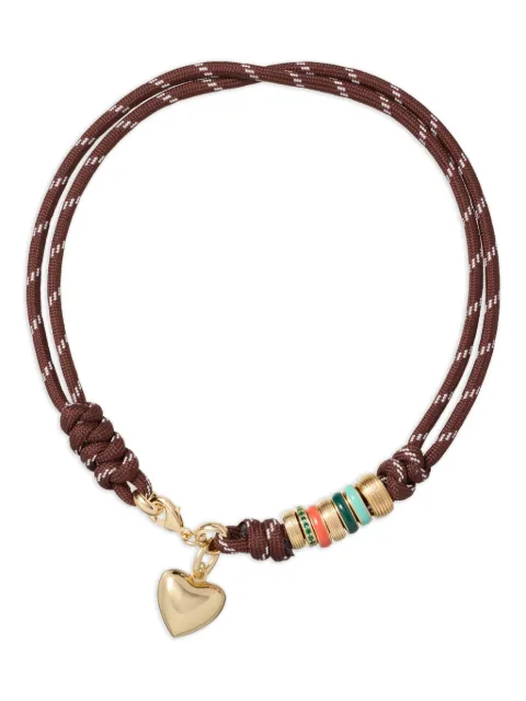 Roxanne Assoulin Happy Cord heart necklace Brown RXH25N123AGOLDHEART