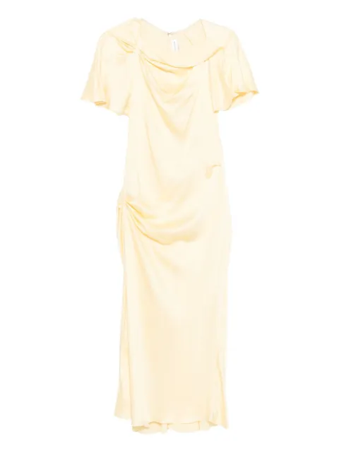 Victoria Beckham draped cowl-neck dress Yellow 1425WDR006826B