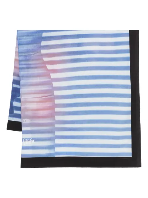 Jean Paul Gaultier striped silk scarf Blue UAC028W036