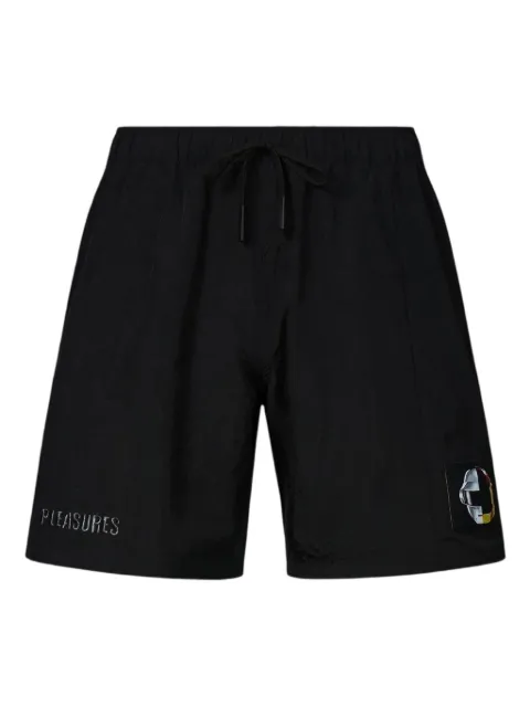 Pleasures Crush embroidered-patch hiking shorts Black P25DP013BLACK