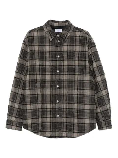 Off-White checked quilted shirt jacket Grey OMES01AF25FAB0020710