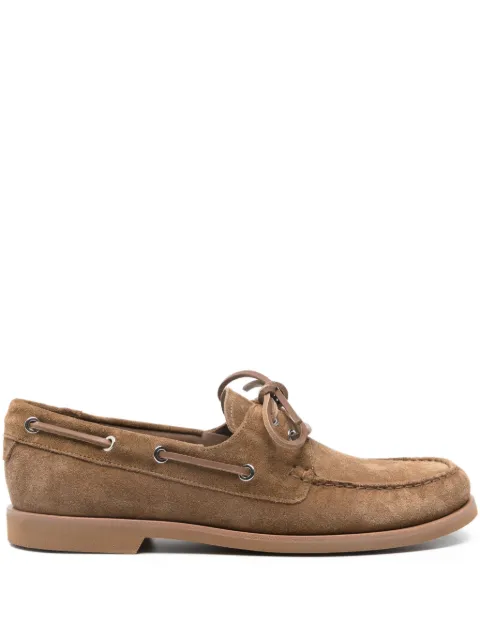 Gianvito Rossi Vandée suede boat shoes Brown U2539151GOMS6C